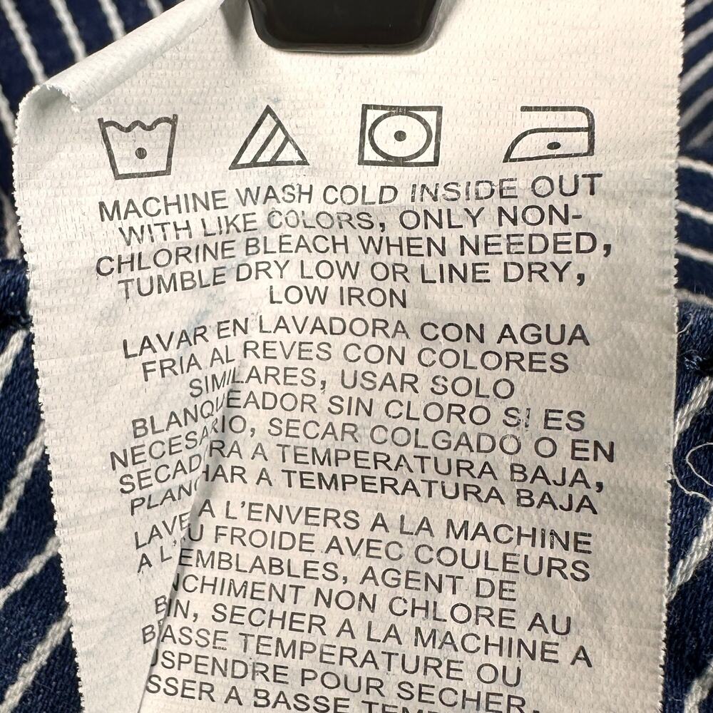 Lee Shorts Womens 14 Blue White Striped Regular Fit Mid Rise Summer Casual - Picture 15 of 16